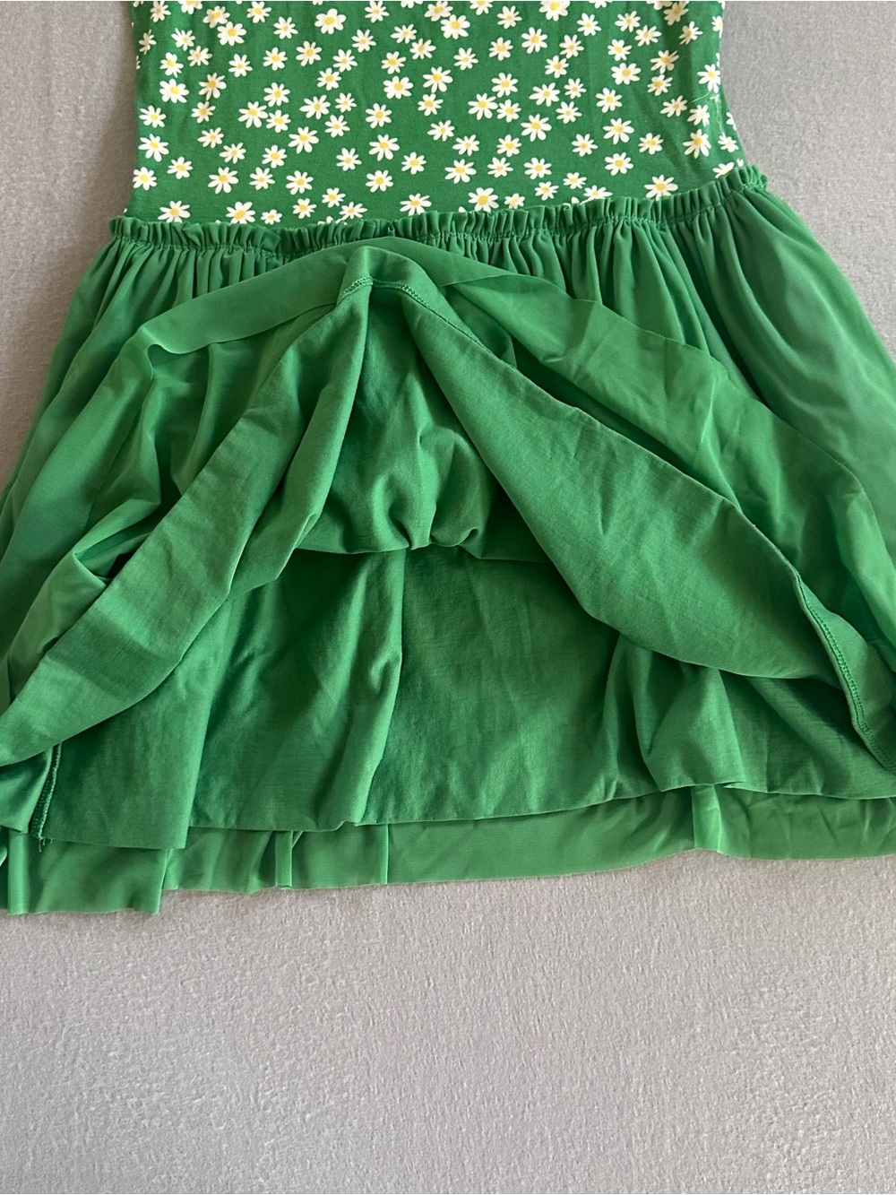 Hanna Andersson Green Floral Short Sleeve Tiered Layered Tulle Dress Girls 12 - Picture 3 of 7